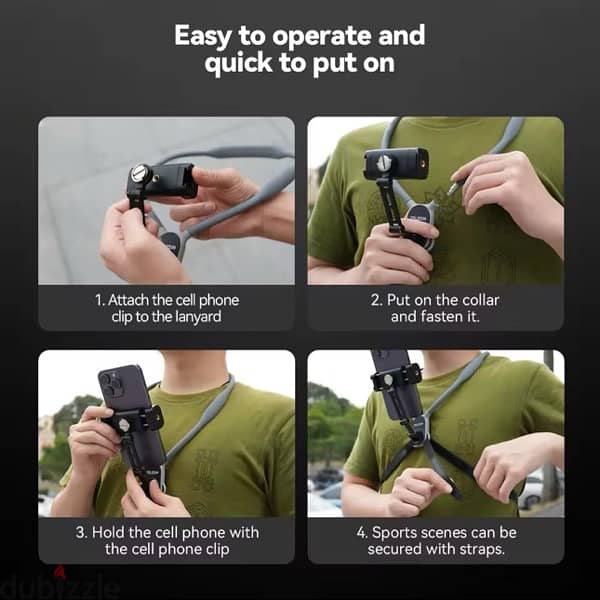 TELESIN Neck Mount Phone Clip 360° 3