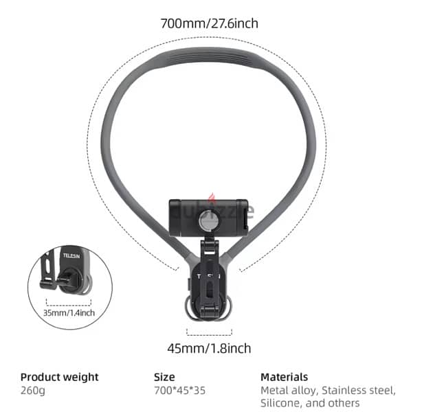 TELESIN Neck Mount Phone Clip 360° 4