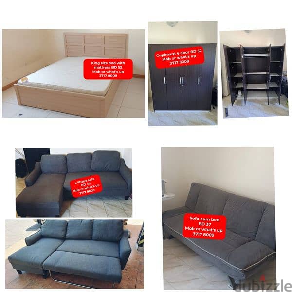 Bed with mattress king sizee and other items for sale with Delivery 0