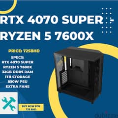 RTX 4070 Super and Ryzen 5 7600X Pre-built custom PC 0