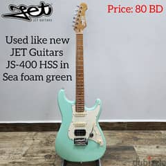 Used like new JET Guitars JS-400 HSS, in sea foam green. 0