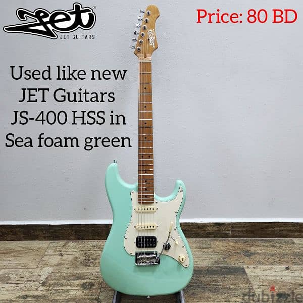 Used like new JET Guitars JS-400 HSS, in sea foam green. 0