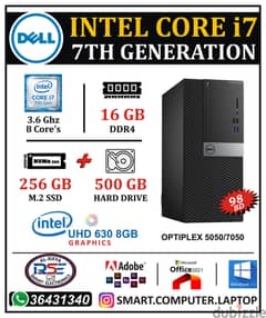 Special Offer DELL Core i7 7th Generation Computer SSD 256GB + 500GB 0