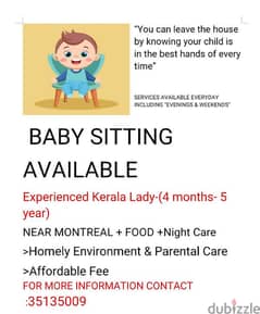 New Baby sitting available Day & Night Riffa 0