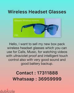 Glasses wireless headset 0