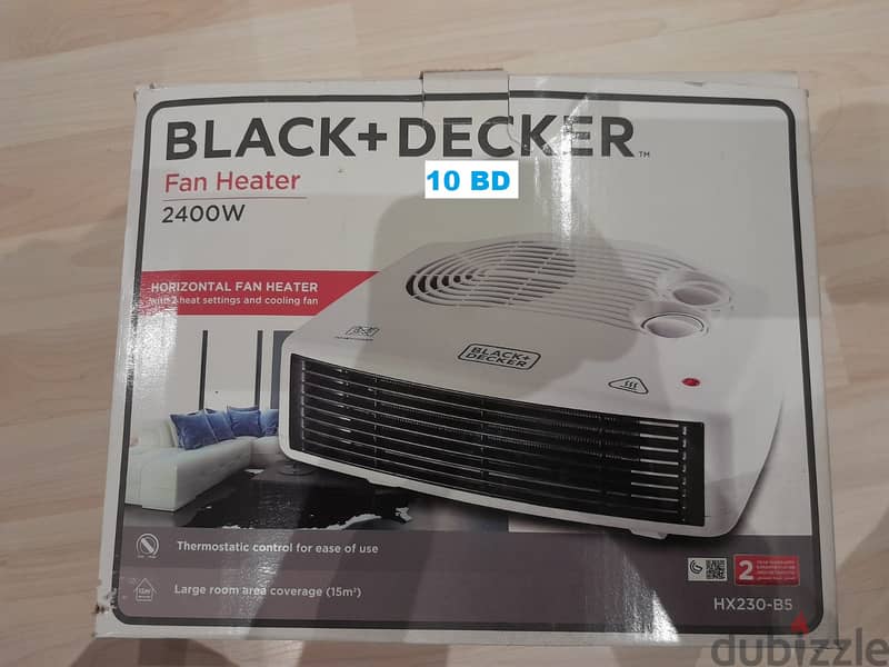 black+decker horizontal fan heater Only 10BD same as New 2