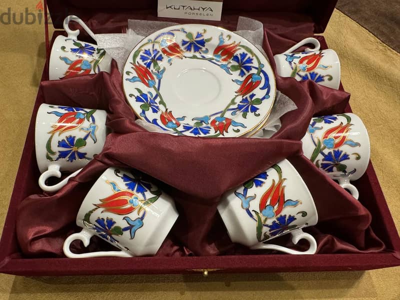 Kutahya Turkish Porcelain coffee Cups Set – Authentic, Handmade in Tu 0