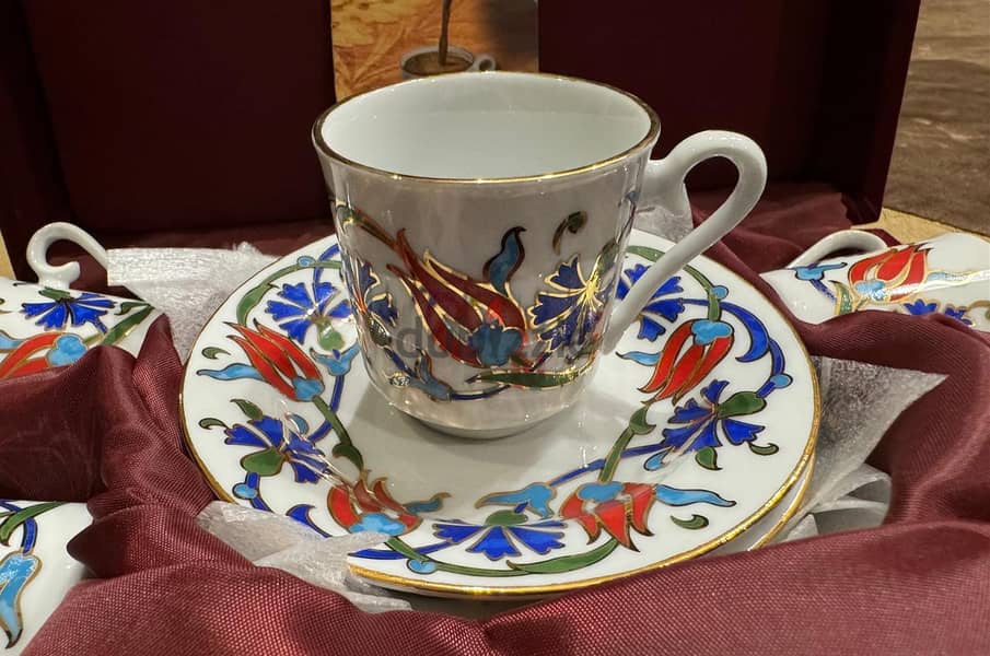 Kutahya Turkish Porcelain coffee Cups Set – Authentic, Handmade in Tu 1