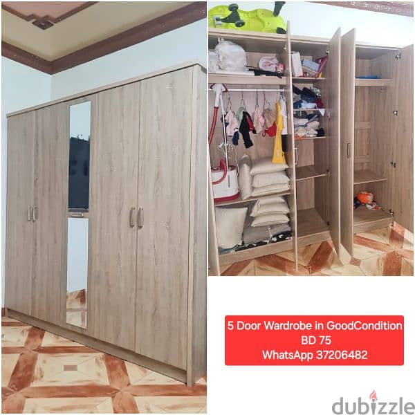 5 Door wardrobe and other items for sale with Delivery 0