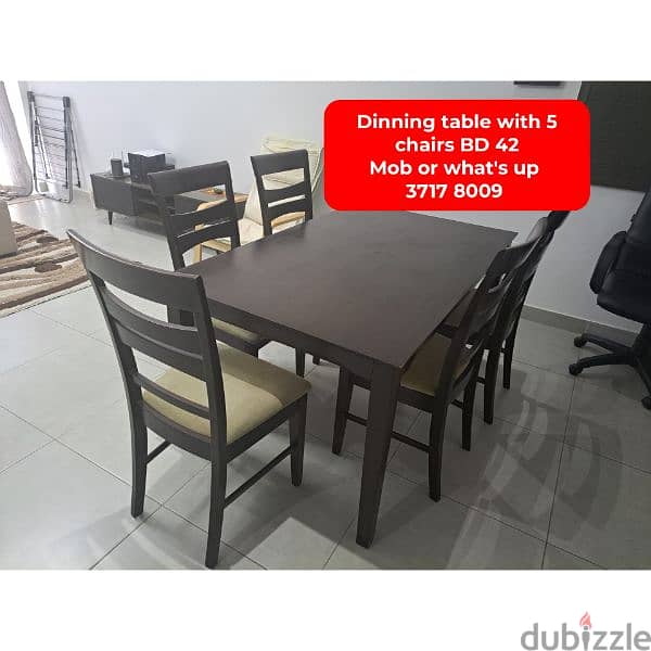 4 chairs Dinning table and other household items for sale 1