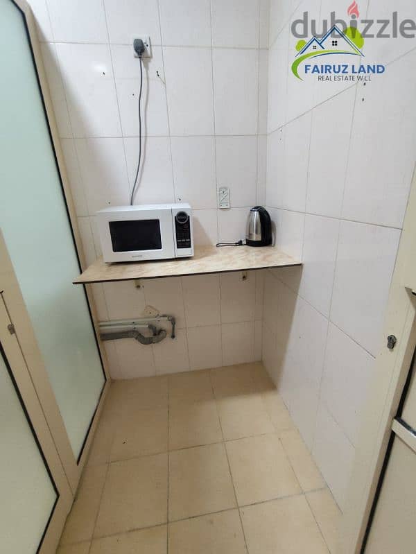 furnished studio  for rent @ busaiteen 150 bd includes ewa 35647813 3