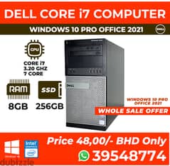 Dell Core i7 Computer Set 8GB Ram 256GB SSD Cell: 39548774 0