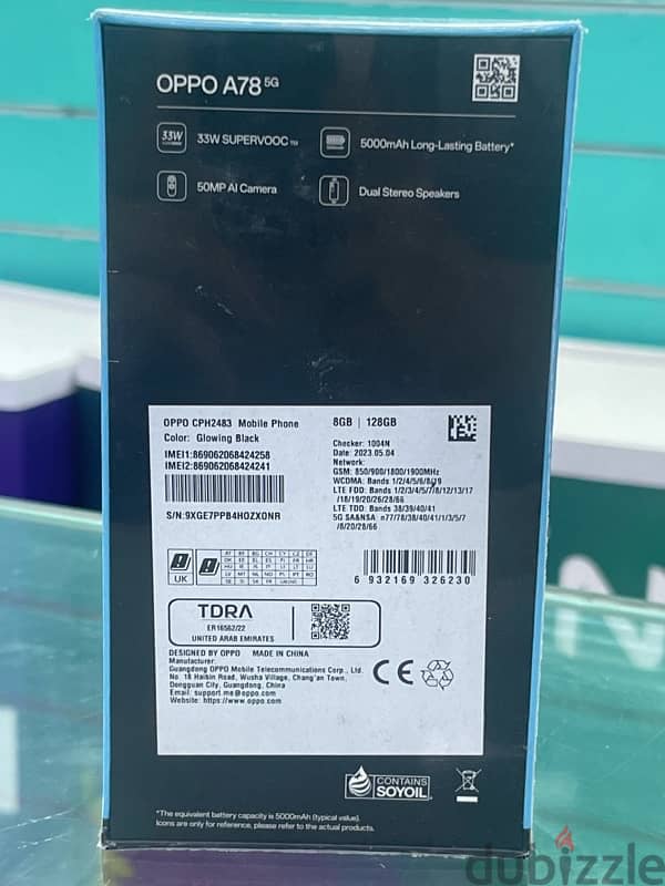 oppo A78 5g 8+8 ram 128 gb memory 1