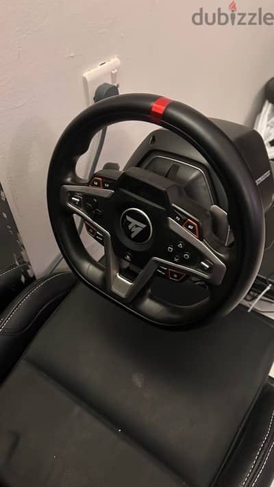 Gaming racing wheel with seat