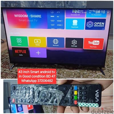 43 inch smart tv and other items for sale with Delivery