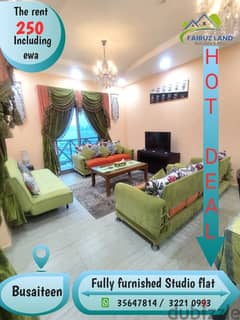 Furnished flat one room & hall@ Busaiteen 230 bd includes ewa 35647813 0