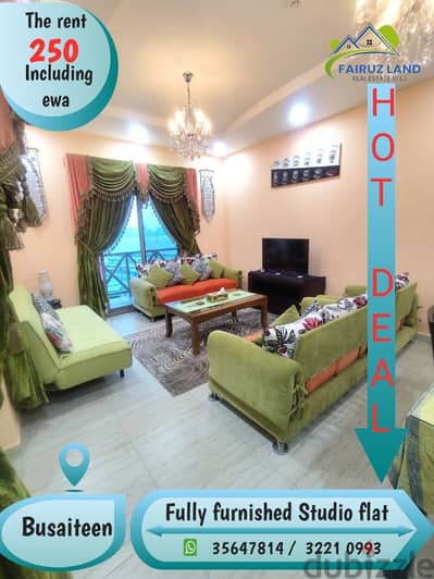 Furnished flat one room & hall@ Busaiteen 230 bd includes ewa 35647813