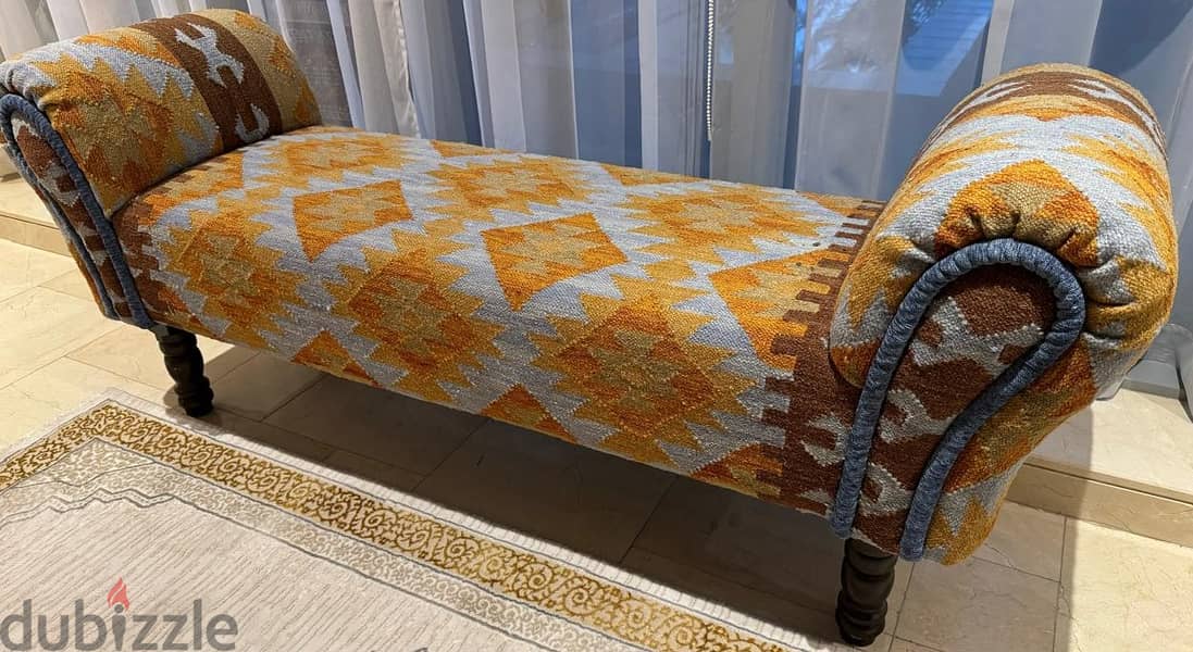 Kilim Upholstered Bench- Desert Design Interiors- Excellent condition 1