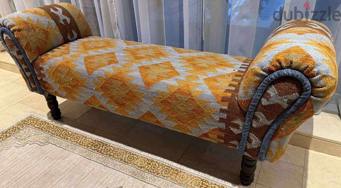 Kilim Upholstered Bench- Desert Design Interiors- Excellent condition 7