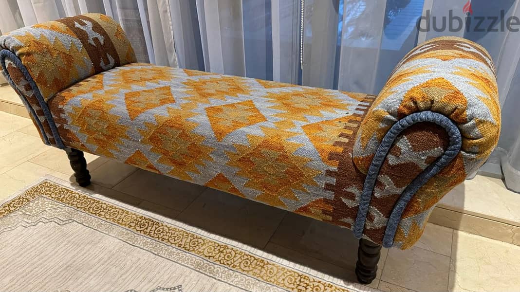 Kilim Upholstered Bench- Desert Design Interiors- Excellent condition 9