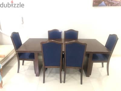 table and six chairs.