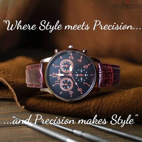 LEATHER STRAP ELEGANT WATCH ( FREE Matching Leather Bracelets) 1