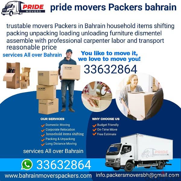 packer mover Bahrain WhatsApp mobile 33632864 0