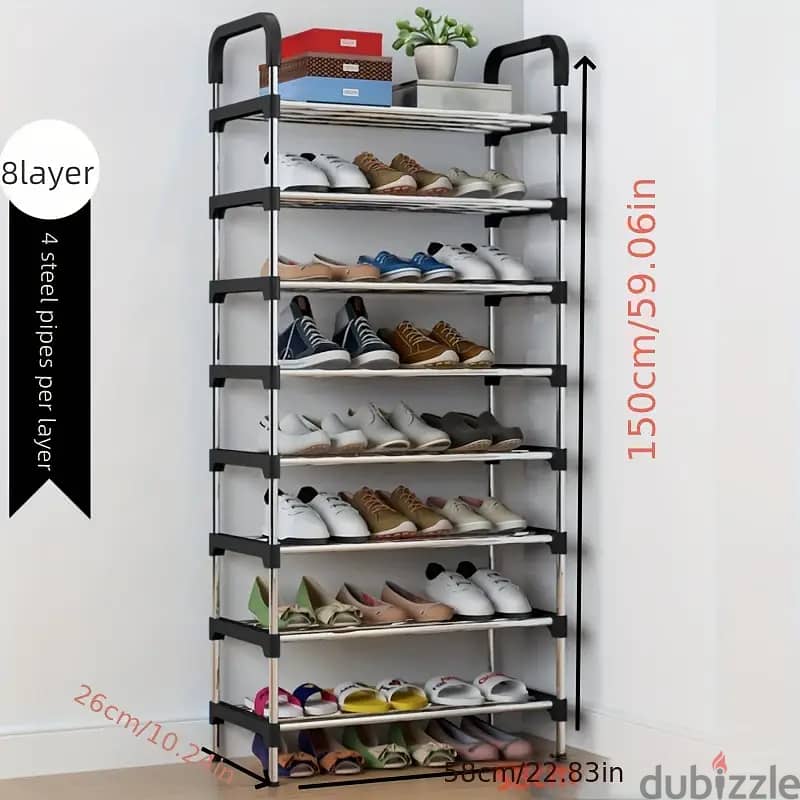 Stainless Steel Shoe Rack 8 Layer 0