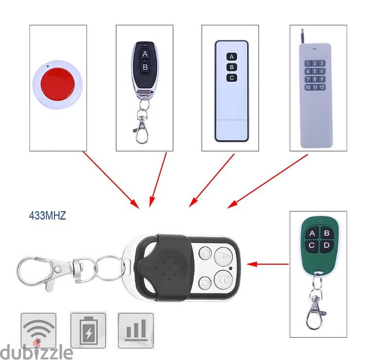 Metal Push Button Remote Control Transmitter ABCD / Lock Unlock 4Butto 6