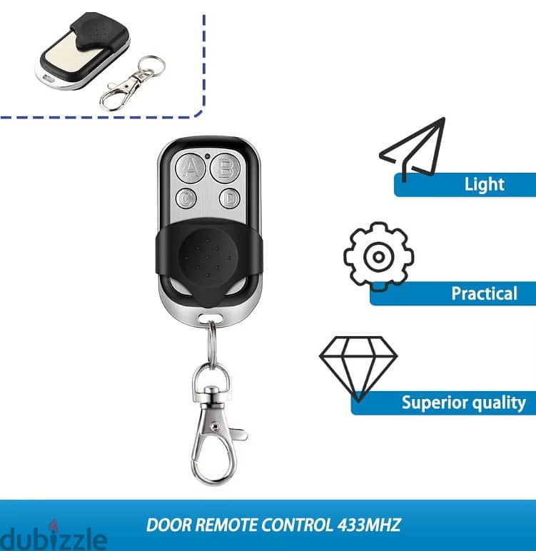 Metal Push Button Remote Control Transmitter ABCD / Lock Unlock 4Butto 7