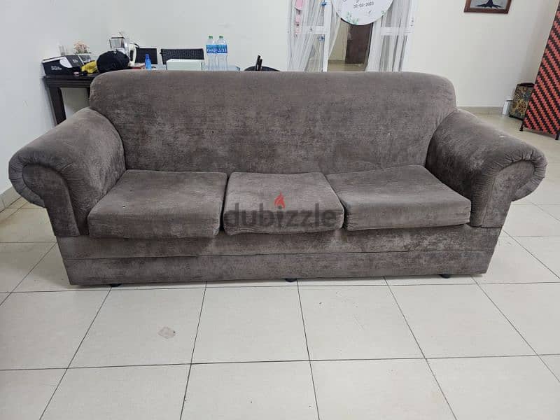 3 Seater Sofa and Leather Single Chair 0