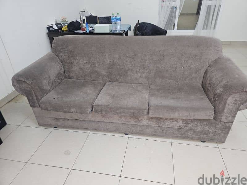 3 Seater Sofa and Leather Single Chair 1