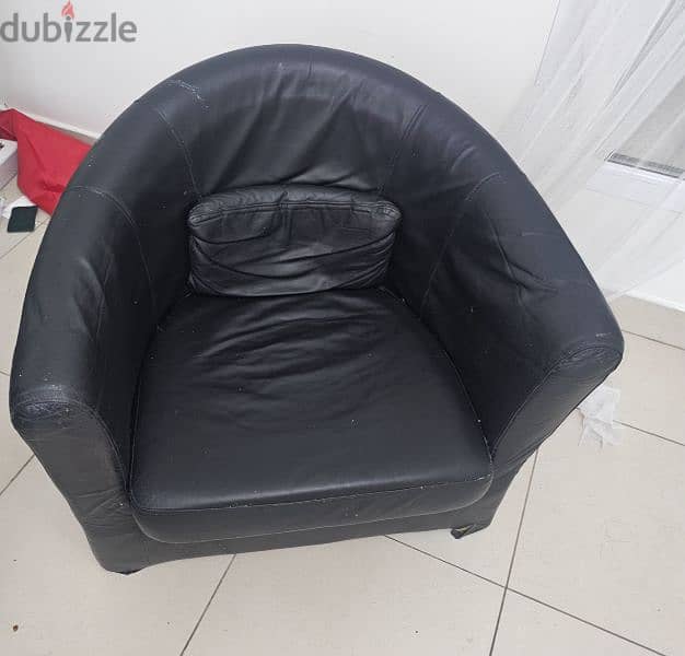 3 Seater Sofa and Leather Single Chair 2