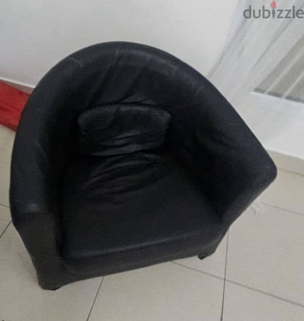 3 Seater Sofa and Leather Single Chair 3