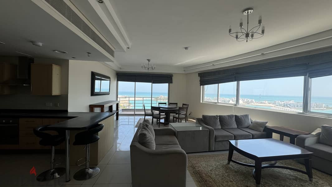 Sea view with big balcony 3 bedrooms flat at Amwaj call33276605 1