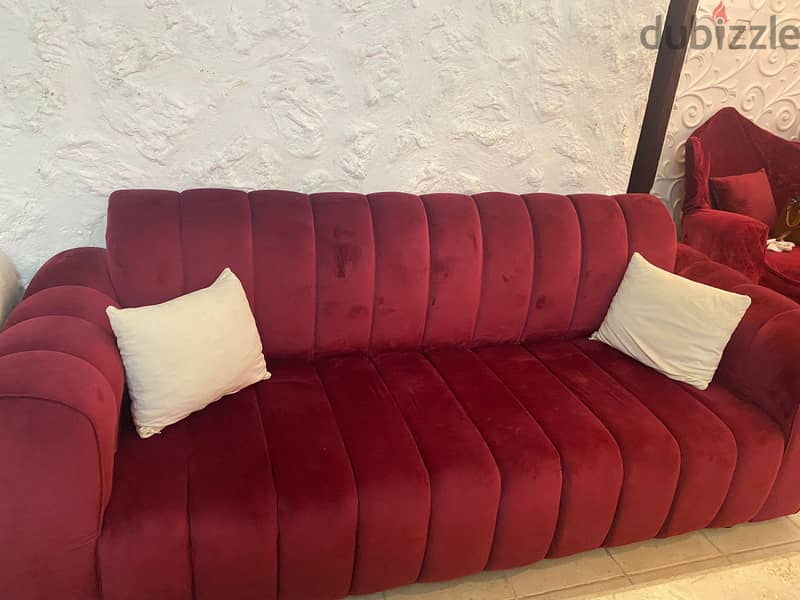 Set of Sofa red and white 0