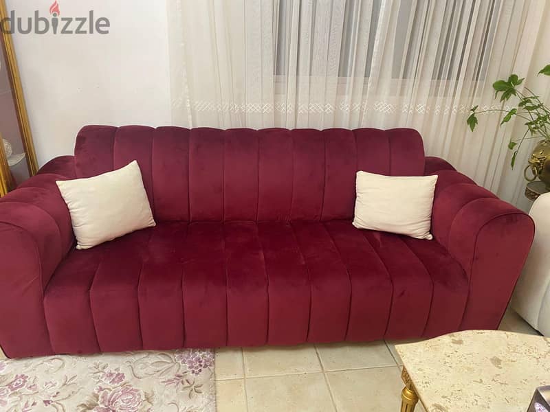 Set of Sofa red and white 1