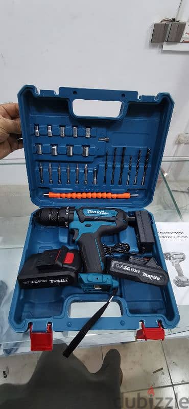 makita portable drill with dual battery 0