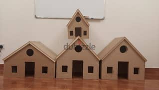 Wooden house decors 4 pieces 0