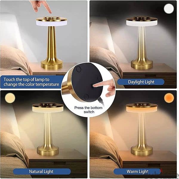 Table Lamp Dimmable 3 Level USB Charging Dumbbell 3