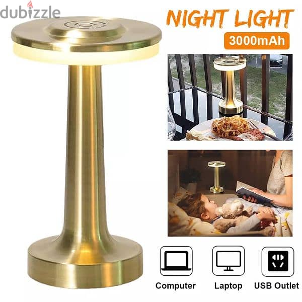 Table Lamp Dimmable 3 Level USB Charging Dumbbell 4