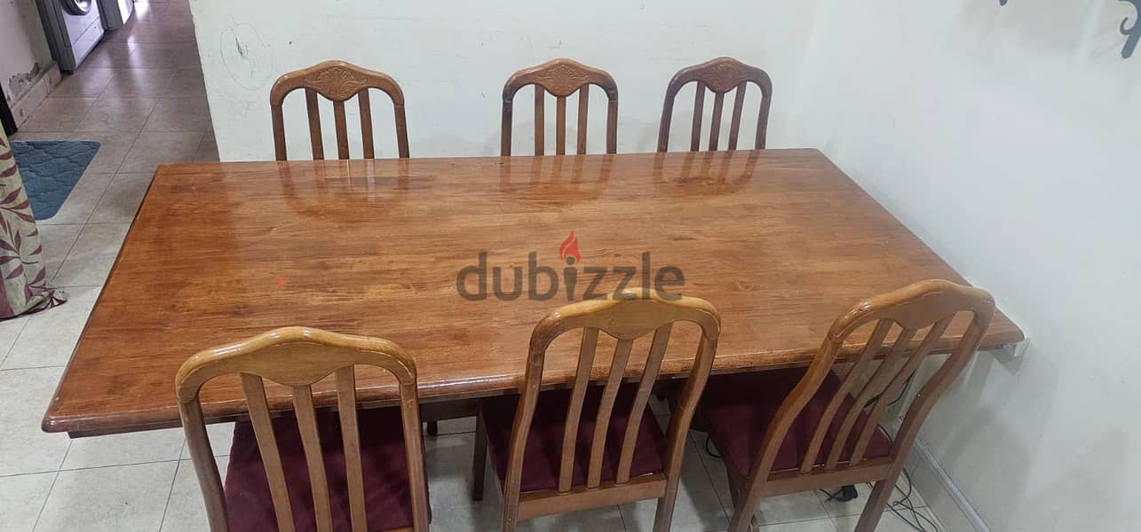 6 seater wooden dining table for sale- 65 BD 1