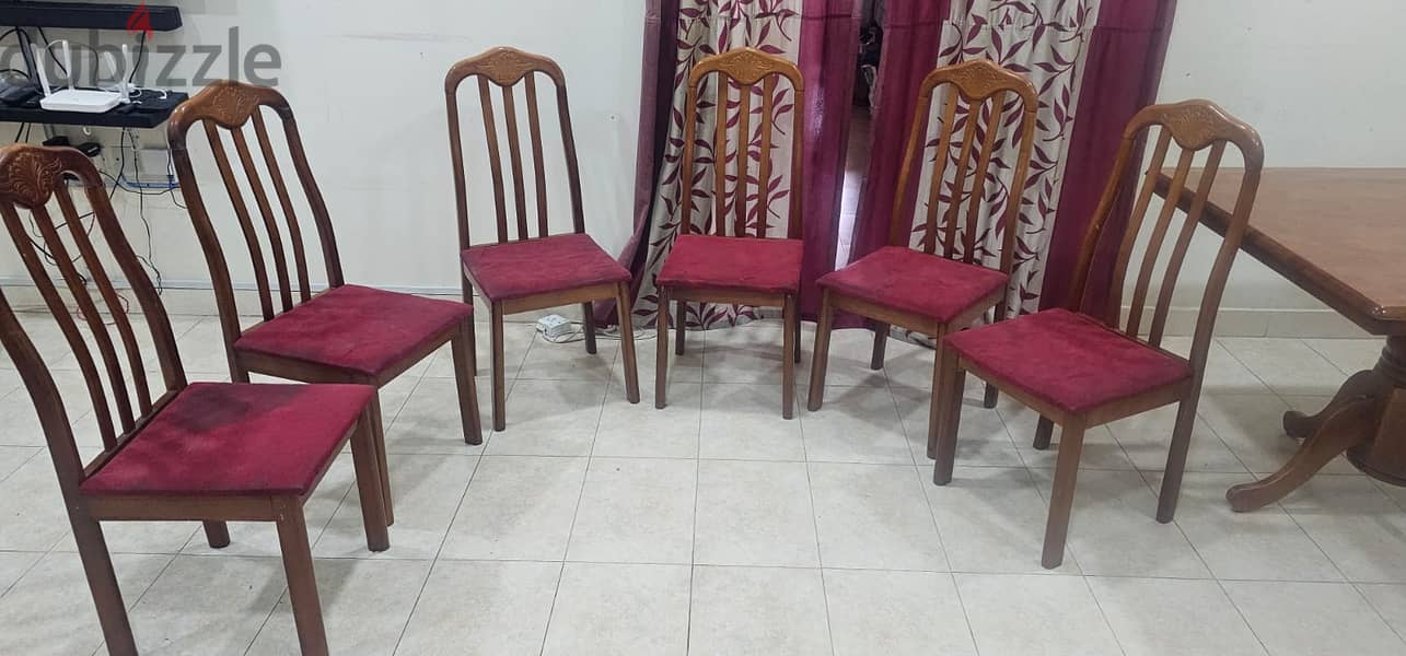 6 seater wooden dining table for sale- 65 BD 2