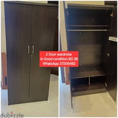 Wardrobe 2 door and other items for sale with Delivery 0