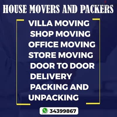 Moving Inshifting house Villa office shop shifting Packing unpacking