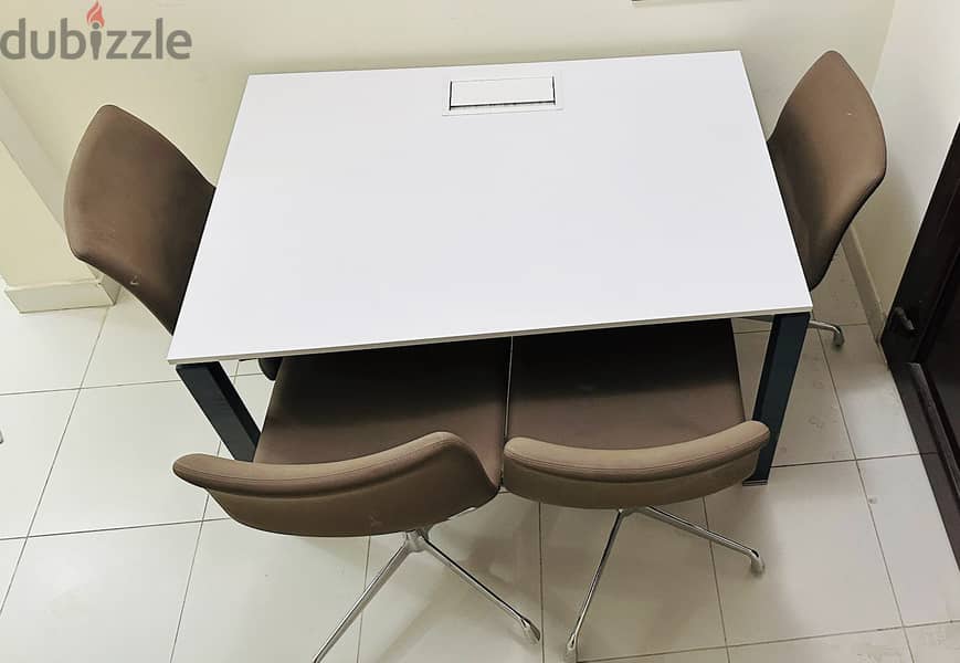 Strong Glossy White, Table Steel legs can Be Desk-Work-Dinning 0