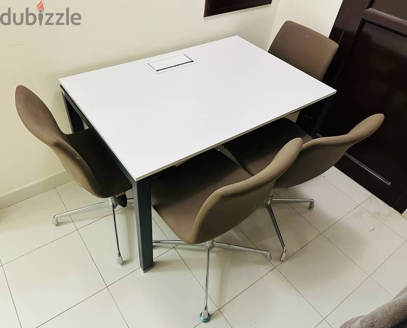 Strong Glossy White, Table Steel legs can Be Desk-Work-Dinning 2