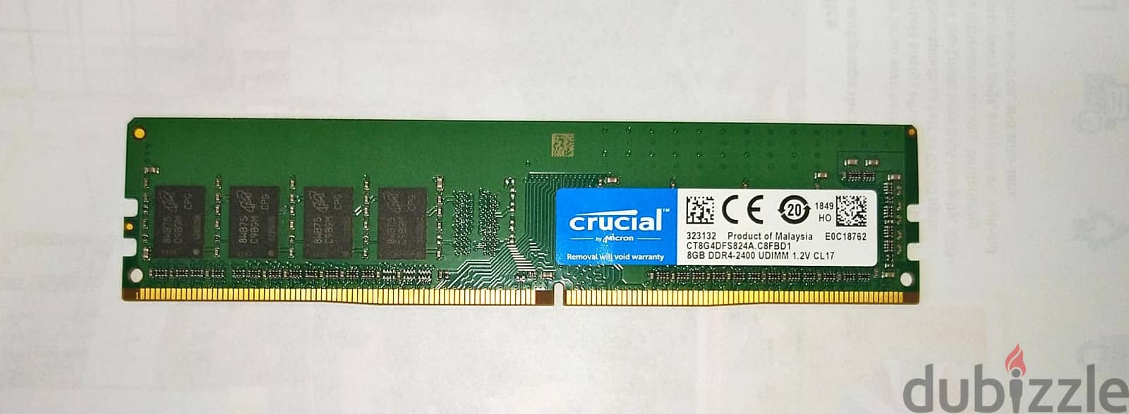 Crucial 8GB DDR4 RAM | 2400MHz used desktop ram (2 x 8gb) for sale 1