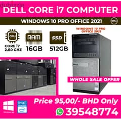 Dell Core i7 Computer Set 16GB Ram 512GB SSD Cell: 39548774 0