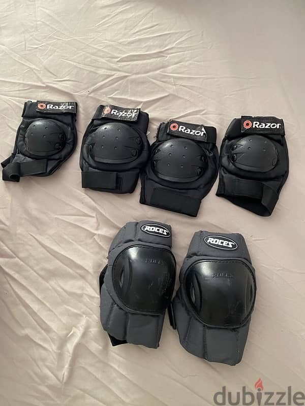 3 Razor Youth Bike Helmets and knee guards 9